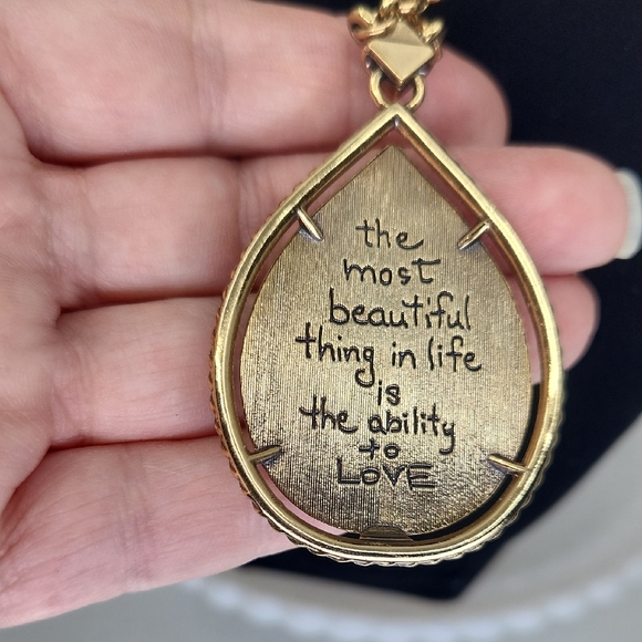 Brighton Vintage Crystal Rocks Teardrop Pendant Necklace - Picture 3 of 7